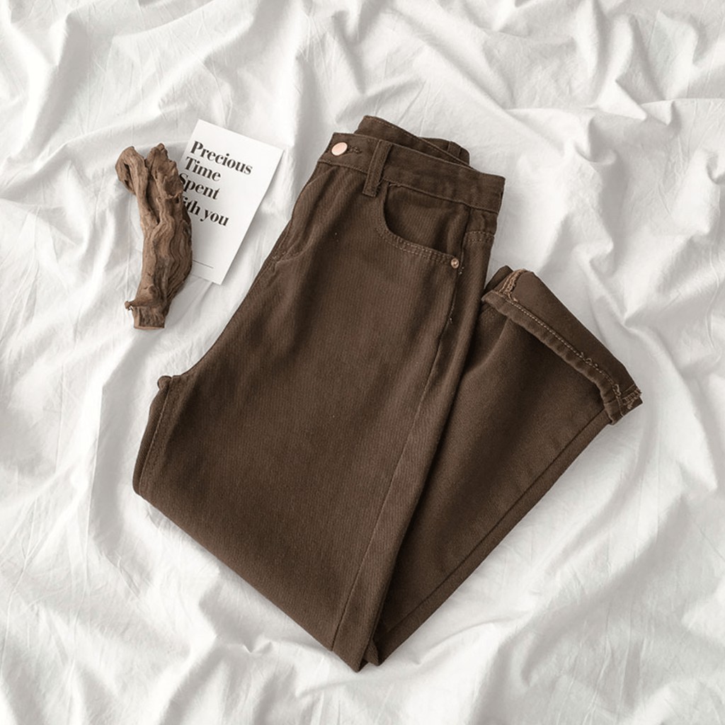 | QUẦN BAGGY KHAKI NÂU SUÔNG BASIC ULZZANG