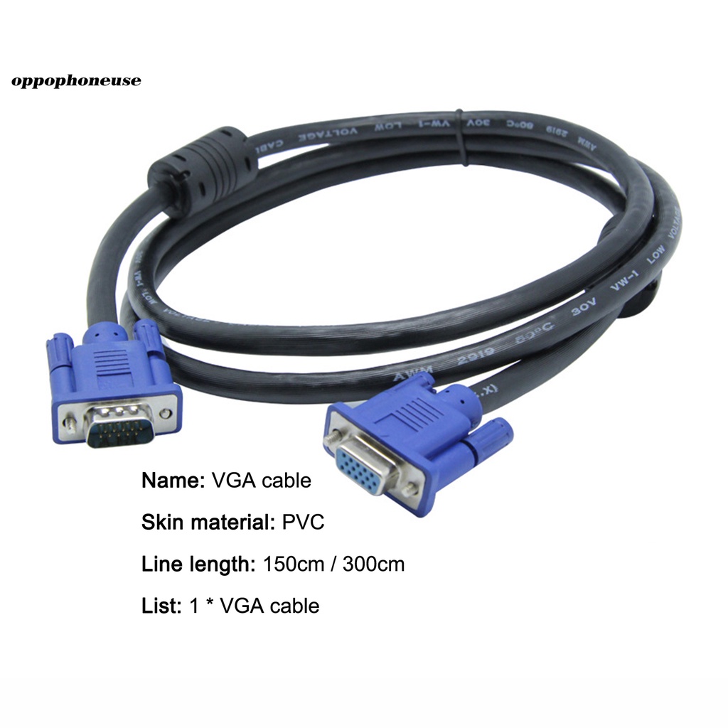 Dây Cáp Nối Dài Cho Máy Tính Oppo 150 / 300cm Vga | BigBuy360 - bigbuy360.vn