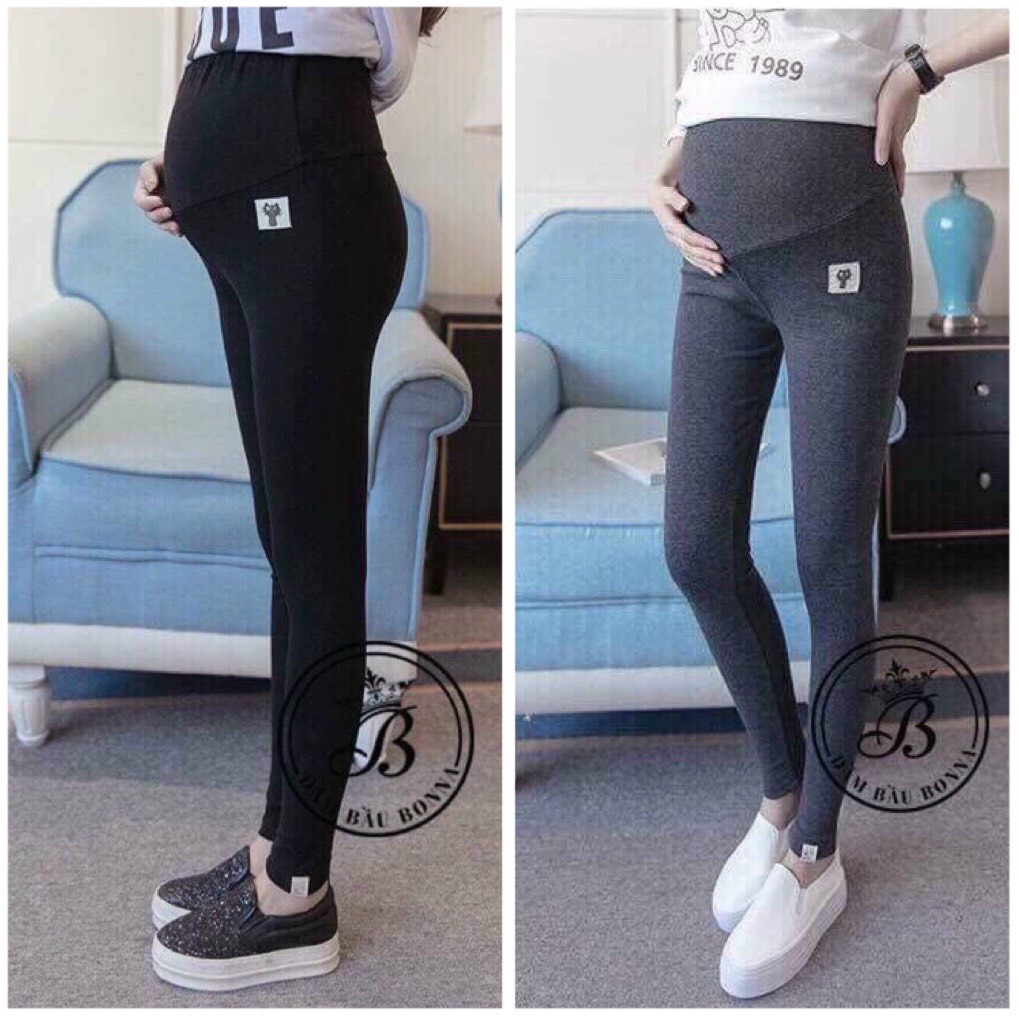 Quần bầu Legging cạp chéo hình Mèo, mềm min, co giãn tốt, hàng đẹp