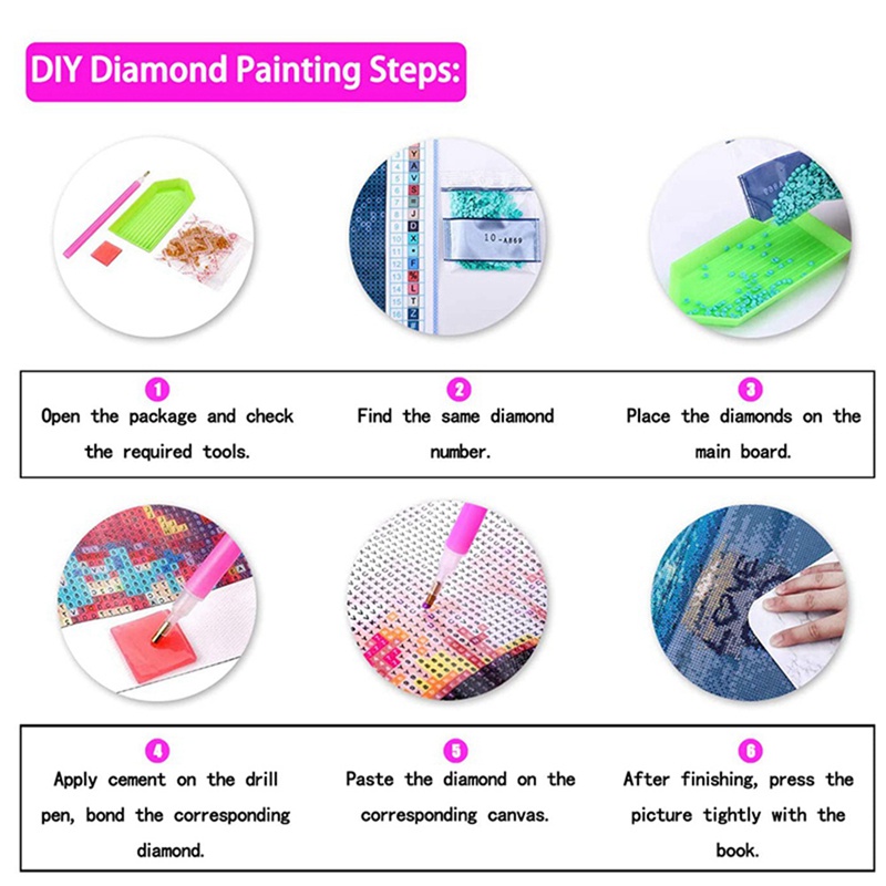 Tranh Đính Đá Kim Cương Toàn Bộ Vòng Tròn Xoắn DIY Trang Trí Phòng Ngủ