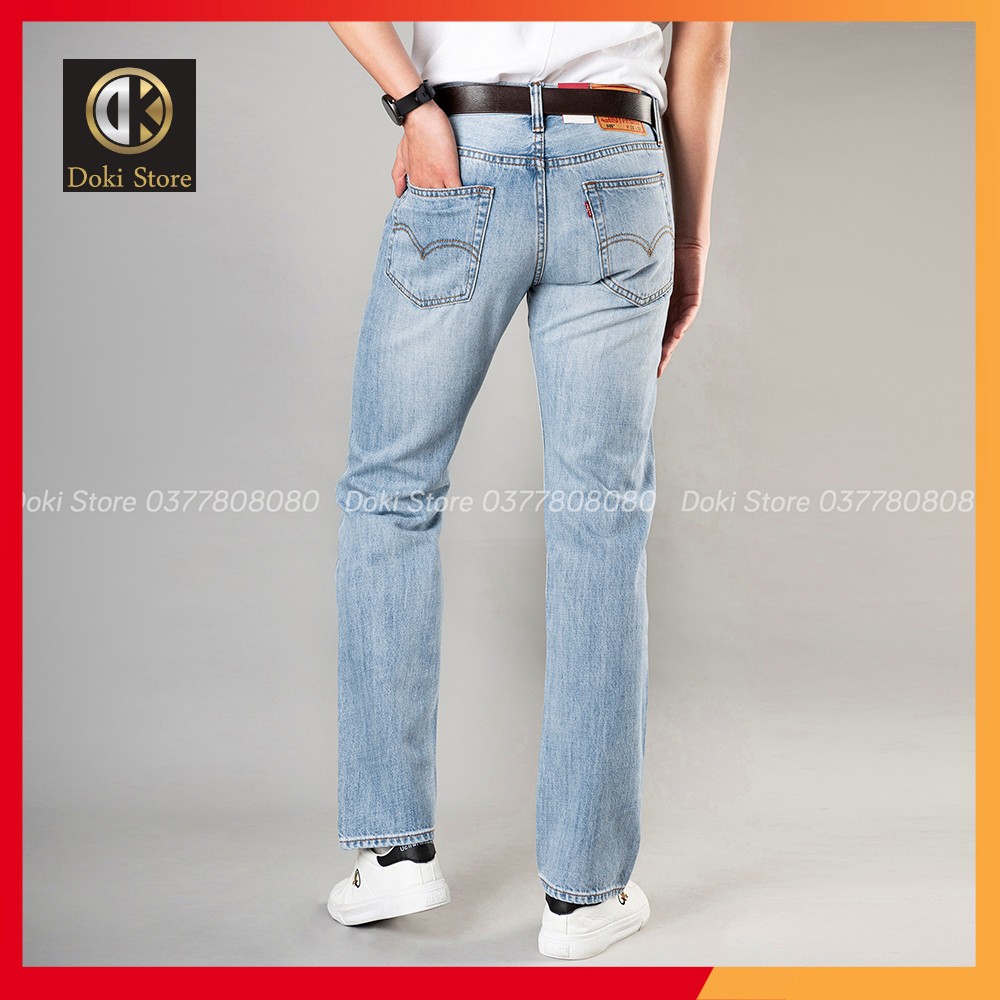 Quần Jean Ống Suông Nam Cao Cấp Xanh Bạc, Quần Jean Nam Ống Rộng, Kiểu Dáng Chững Chạc Lịch Sự - DOKI SN-01