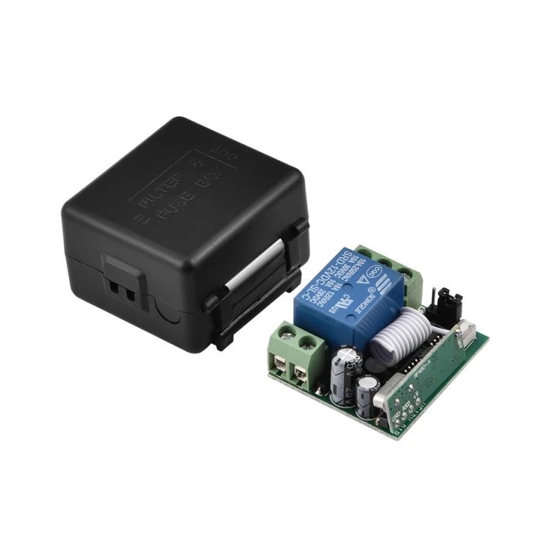 Công tắc điều khiển từ xa RF 10A,12V mạch thu RF 2 tiếp điểm Relay 10A RF 433 MHz học lệnh 4 chế độ bộ 2 khiển
