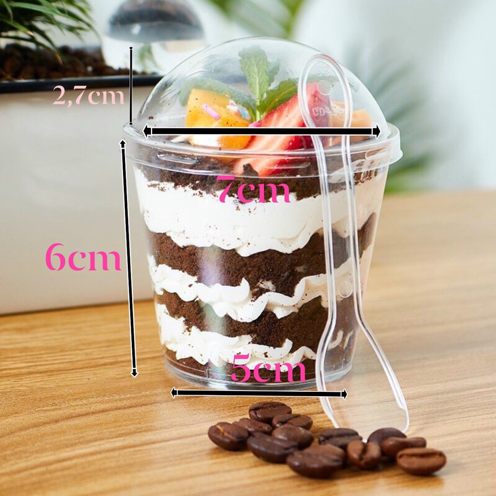 Set 100 ly mousse nắp cầu 7770, ly tiramisu nắp cầu