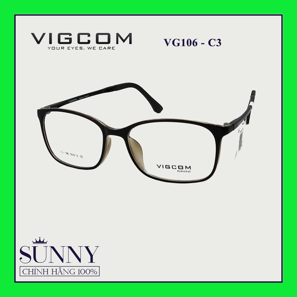 Gọng kính thời trang VIGCOM VG106 chính hãng, thiết kế dễ đeo bảo vệ mắt