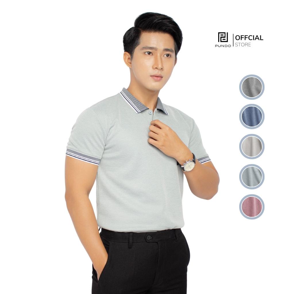 Áo thun polo nam PUNDO có cổ màu trơn chất vải mềm mát APPD46