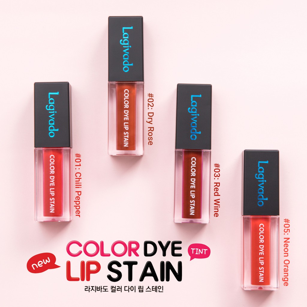 [CHÍNH HÃNG] SON KEM LÌ LIP STAIN LAGIVADO ( SON TINT) pha dưỡng lên màu chuẩn, lâu trôi, lên màu đẹp dạng thỏi - 04 màu | BigBuy360 - bigbuy360.vn