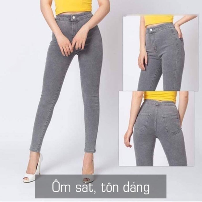 Quần Bò Giấy Nữ ❤️Freeship❤️ Quần Jean Skinny Dáng Ôm Co Giãn Màu Đen/Xám Ghi/Trắng J054