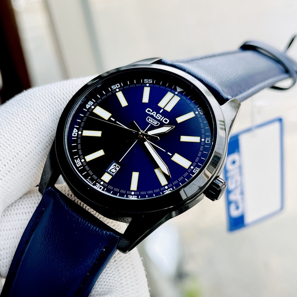 Đồng hồ nam dây da Casio MTP-VD02BL-2E chính hãng