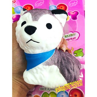 ĐỒ CHƠI SQUISHY CHÓ BÔNG QUÀNG KHĂN mã TLU87 Gkéo