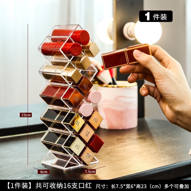 Khay son trong suốt hình tháp mica dày