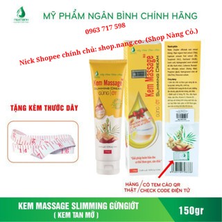 [100% Chính Hãng] Kem Tan Mỡ Ngân Bình Cao Cấp + Tặng Thước Dây Đo _ Hộp to 150gr _ (Kem tan mỡ gừng ớt Gia truyền) Tốt