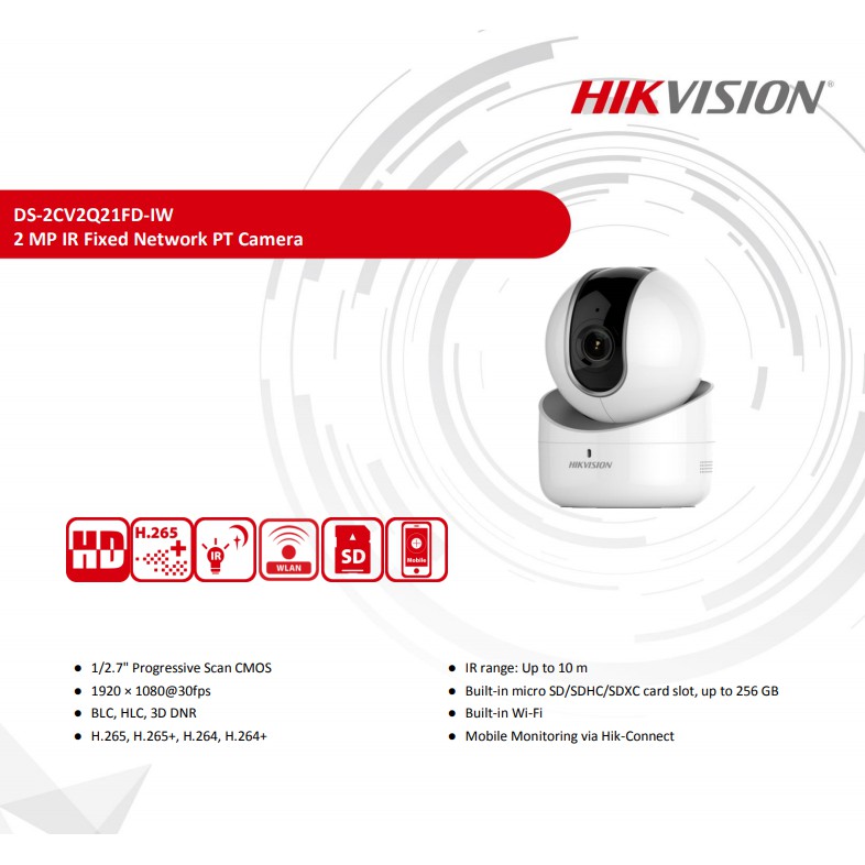 Camera IP Robot Wifi Hikvision DS-2CV2Q21FD-IW - Hàng Nhập Khẩu