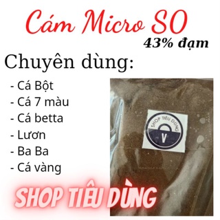 1 kg Cám MICRO S0 mịn 43% đạm thức ăn cho cá bột , lươn , 7 màu , ba ba, cá vàng , ếch , betta , guppy , baba micro