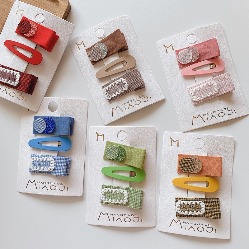 Set 3 kẹp tóc bé gái thiết kế đơn giản dễ thương phong cách Hàn Quốc