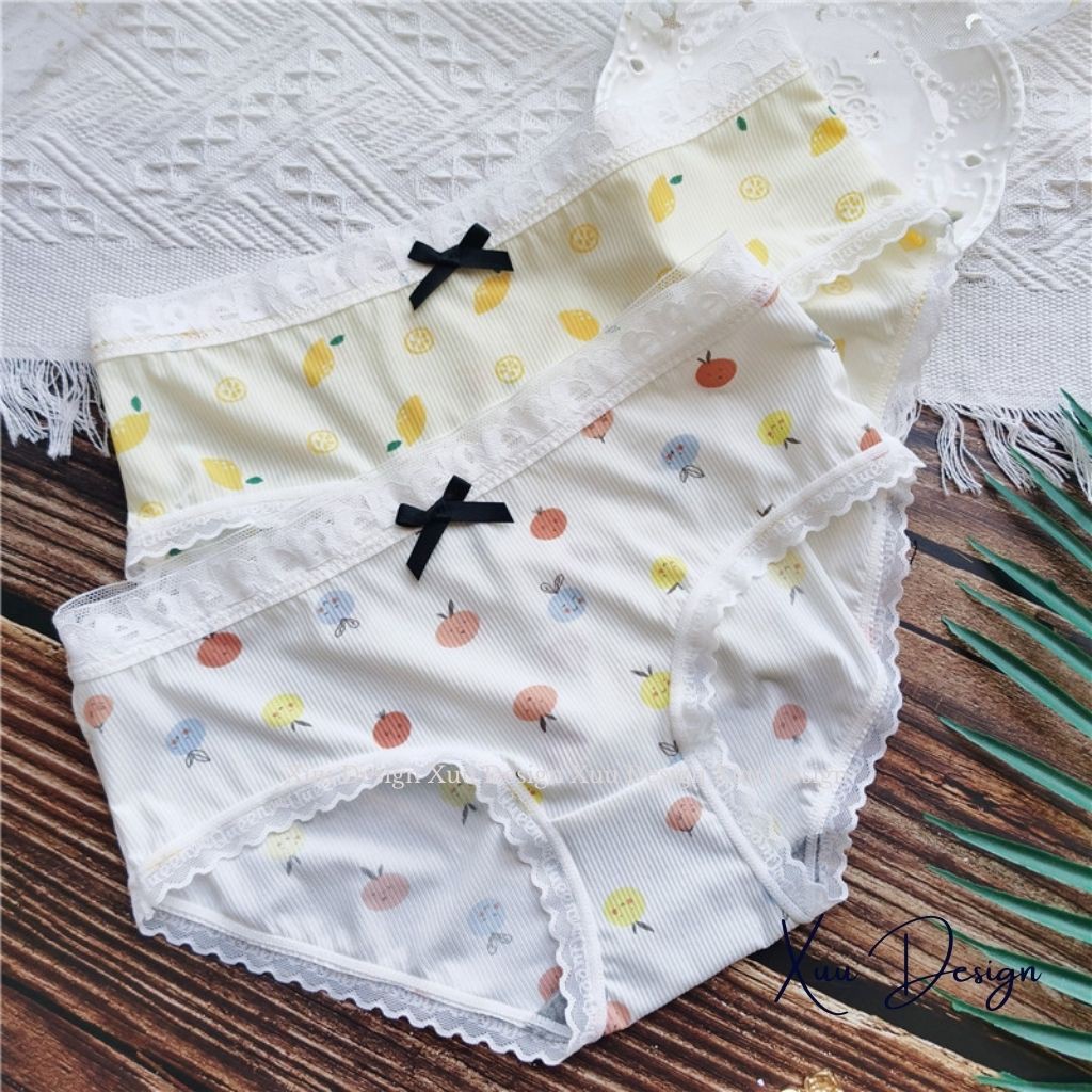 Quần lót nữ Đúc Su Wexuu Design, quần lót cotton viền ren kháng khuẩn cao cấp chất siêu mát nhiều màu dễ thương QC23
