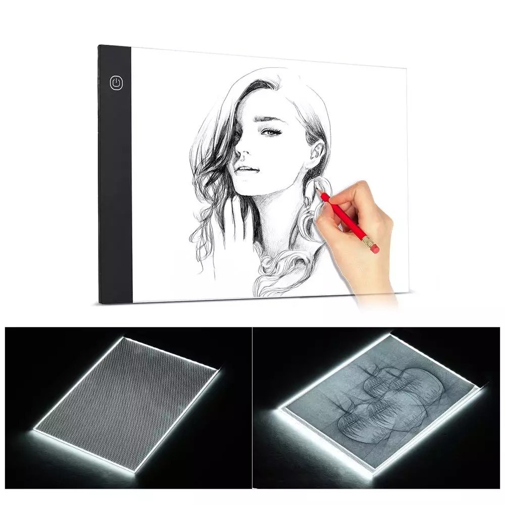 A4 Kích thước siêu mỏng LED Light Pad Hộp Vẽ tranh Bảng điều khiển Bản sao USB Cung cấp độ sáng có thể điều ch_123LIFEVN