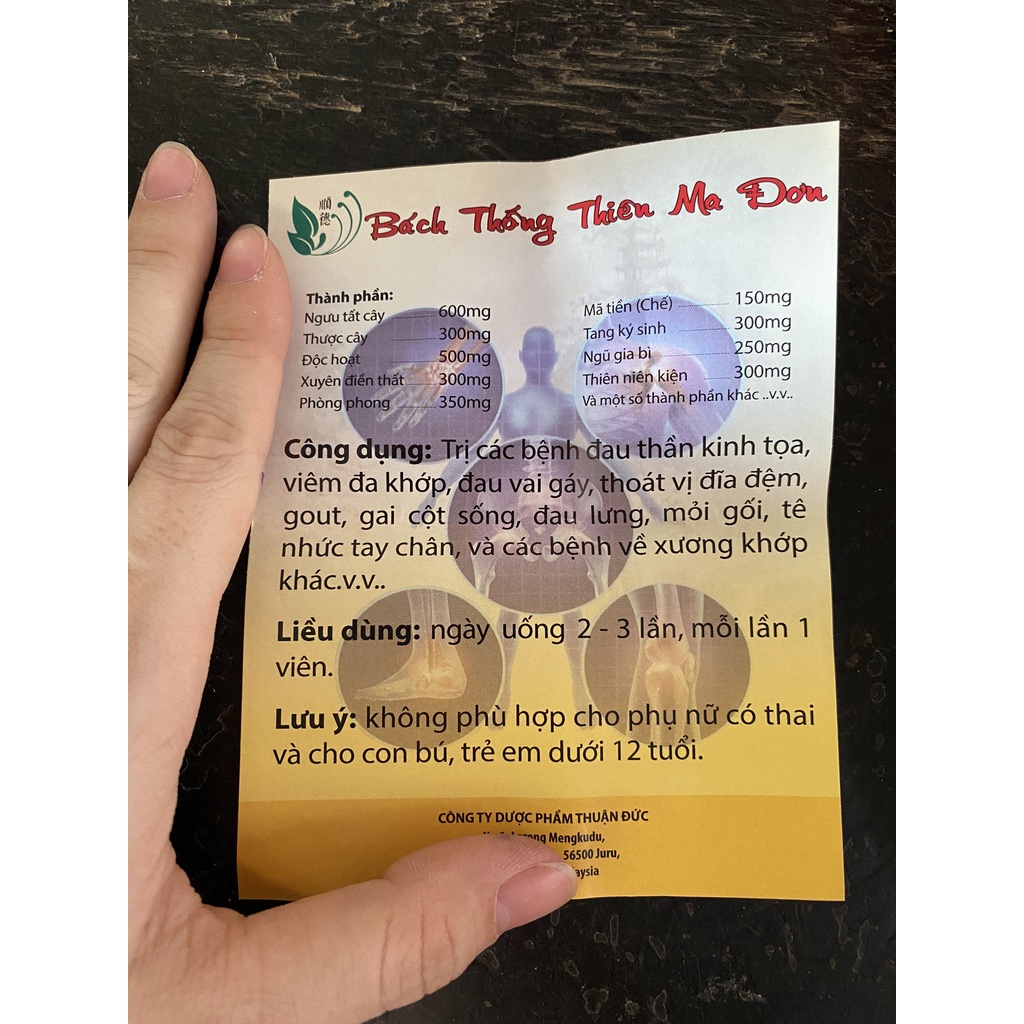 Bách Thống Thiên Ma Đơn Hỗ Trợ Phòng Ngừa Đau Vai Gáy, Thoát Vị Đĩa Đệm