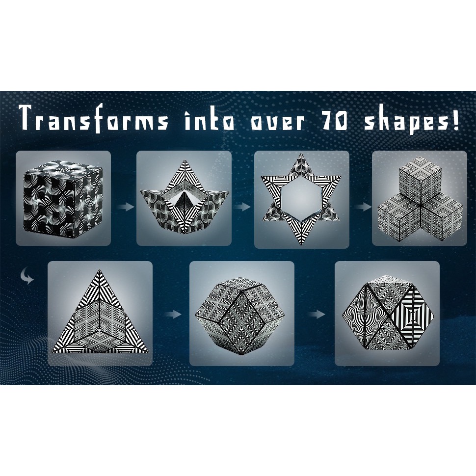 Đồ chơi trẻ em Khối Rubik Magic 3D Từ tính nam châm có thể biến 70+ hình dạng Galaxy Shashibo