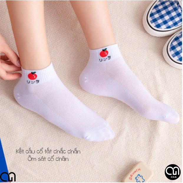 Tất Vớ Cổ Ngắn Nam Nữ Họa Tiết Trái Cây Thời Trang Unisex Hàn Quốc