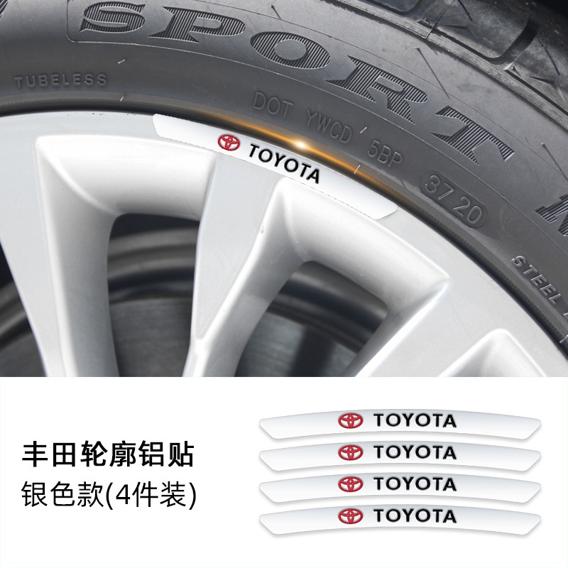 Bộ 4 Miếng Dán Trang Trí Bánh Xe Hơi Toyota Wish Vios Avanza Fortuner Innova Camry Corolla Rav4
