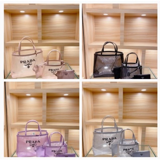 Prada Mesh Hollow Tote Bags Crossbody Bag Túi đeo chéo Túi xách nữ Shopper Bags