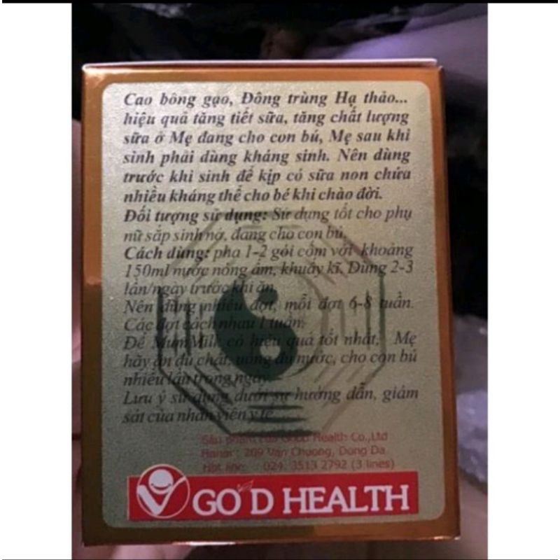 Cốm MumMilk, cốm lợi sữa viện phụ sản giúp tăng kích sữa,hộp 20gói