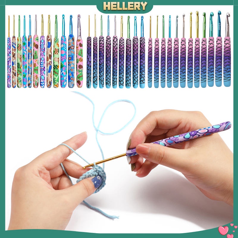 Bộ Kim Móc Len Thủ Công Nhiều Màu Sắc Kích Thước 2.25-6.5mm