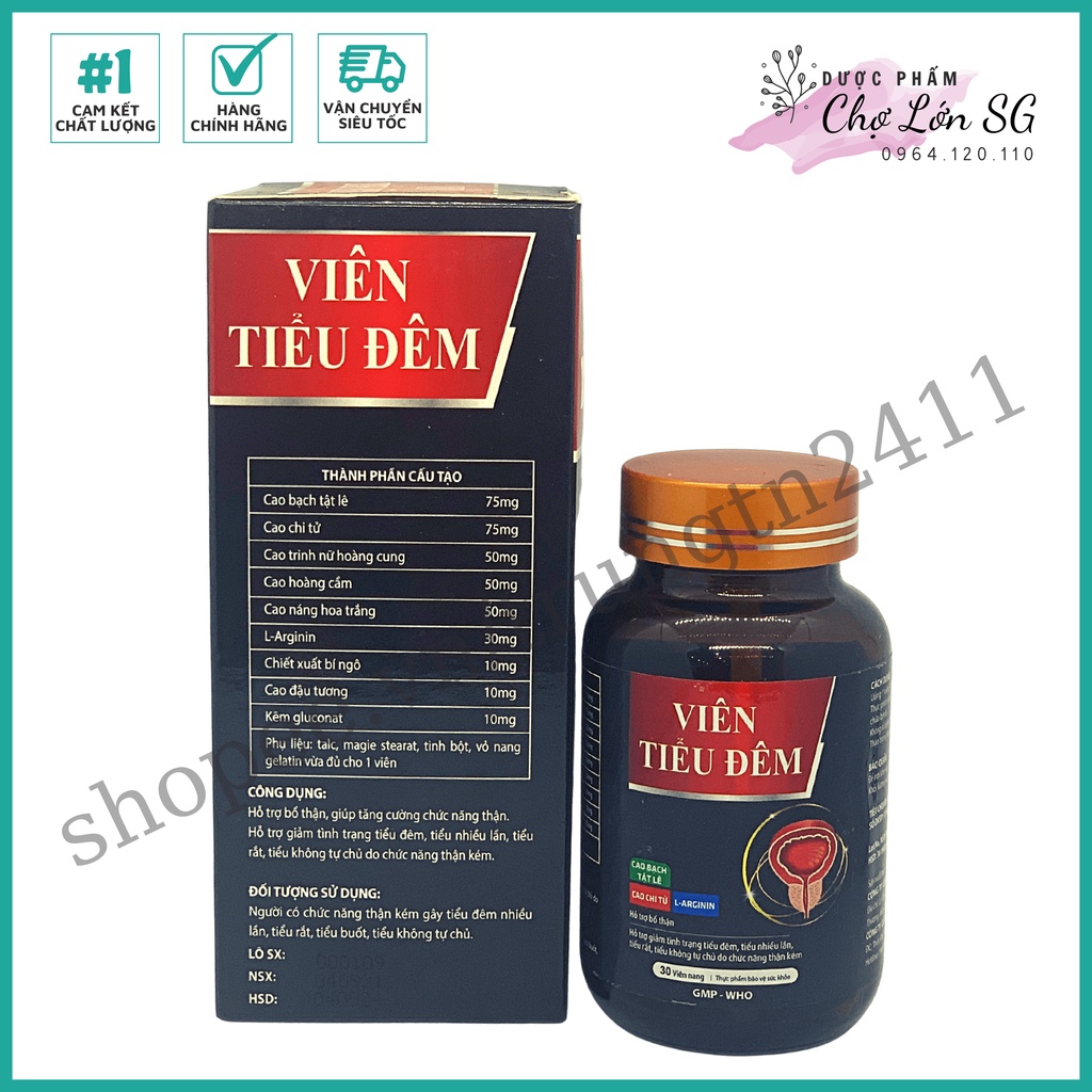 [CHÍNH HÃNG] VIÊN TIỂU ĐÊM tăng cường chức năng thận, giảm tình trạng tiểu đêm (HỘP ĐEN) – Hộp 30 viên