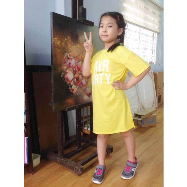 Đầm suông cho bé. Chất thun cotton 4c_ sz 26kg _ 45kg.