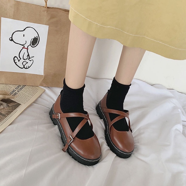 [CÓ SẴN FREESHIP ] giày nữ ulzzang quai chéo quảng châu có sẵn ẢNH THẬT Ở CUỐI