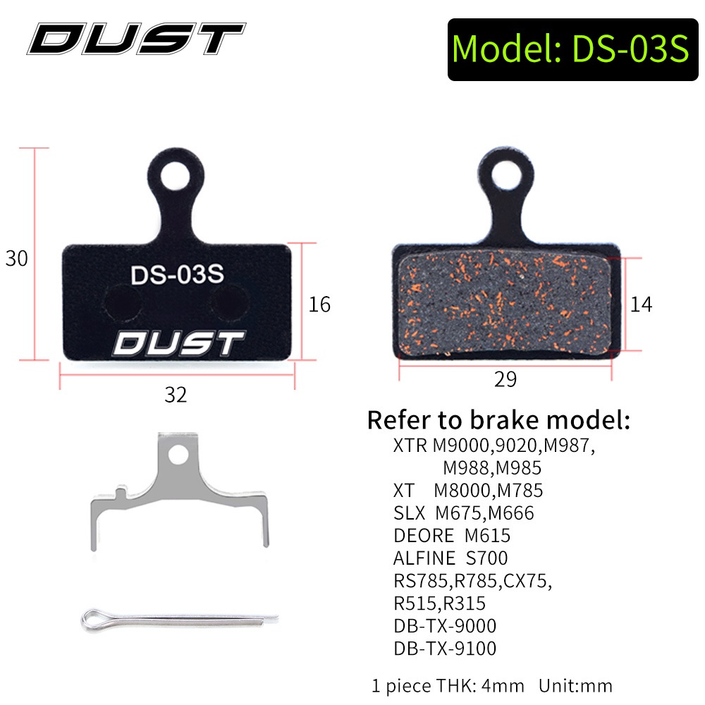 DUST Xe đạp Đệm Phanh Thủy Lực Bán Kim Loại Cho Đệm phanh đĩa sứ chống mài mòn chịu nhiệt M375 M445 etc.