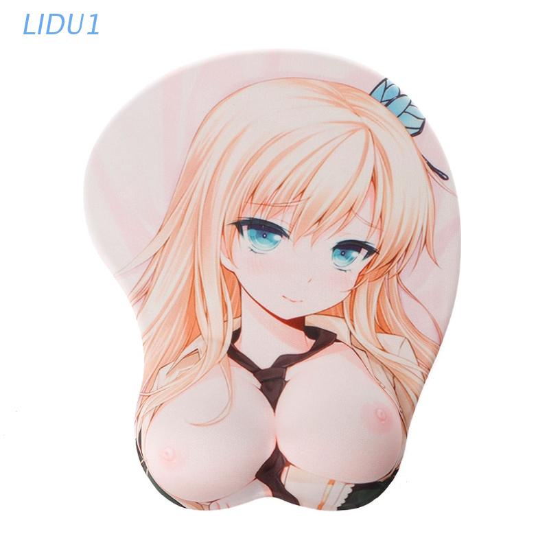 LIDU1  Cartoon Anime 3D Beauty Sexy Chest Silicone Mouse Pad Wrist Rest Support Mat