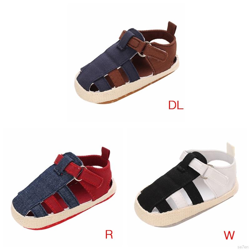 Sandal Khoét Lỗ Chống Trượt Mềm Mại Se7En Cho Bé Trai 0-18 Tháng Tuổi