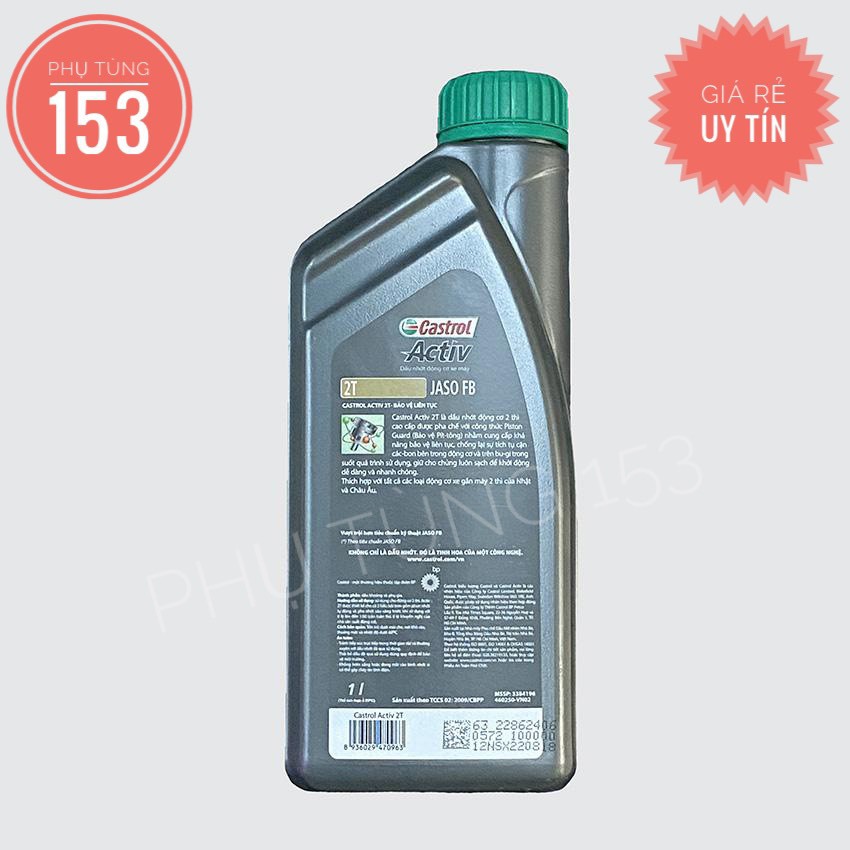 Nhớt CASTROL ACTIV 2T (1 Lít) - Dầu nhớt cho xe 2 Thì - PHỤ TÙNG 153