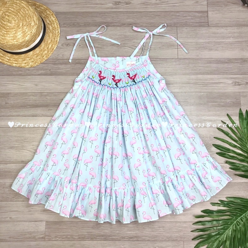 ĐẦM DÂY SMOCK HỒNG HẠC