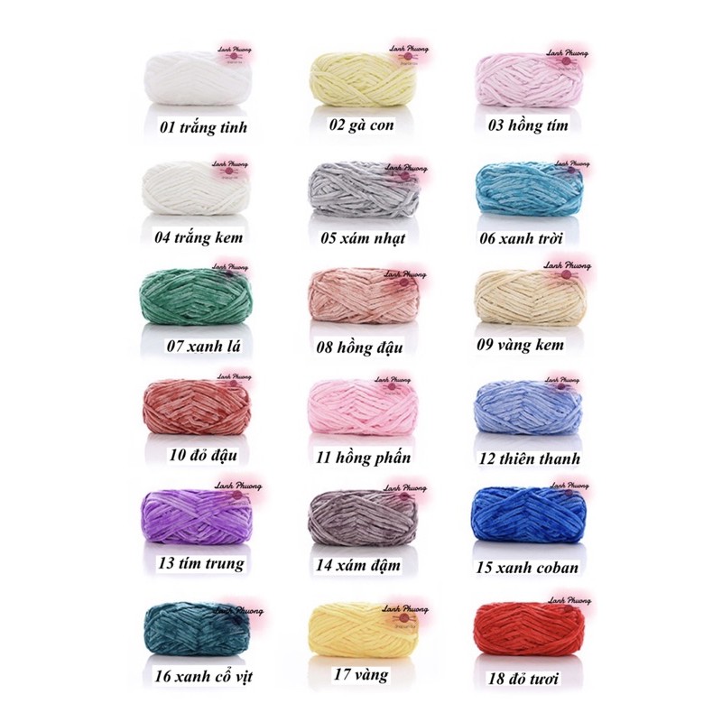 Len Nhung Chenille Mềm Mịn Đan Móc Đồ Len, Thú Bông