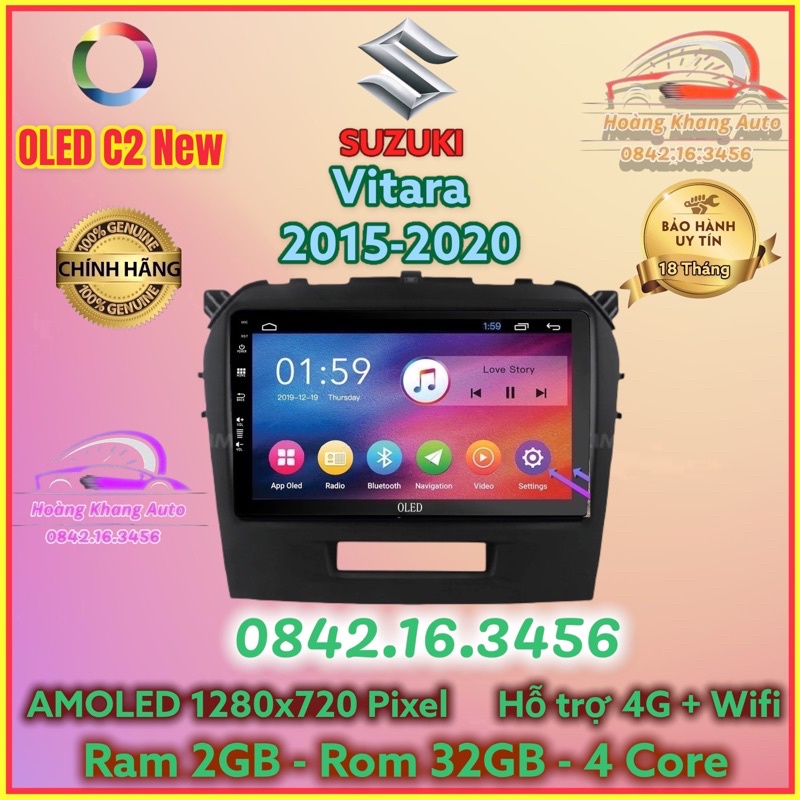 Màn hình Android OLED C2 New theo xe Suzuki Vitara 2015 - 2020 , 10 inch Kèm dưỡng và jack nguồn zin theo xe