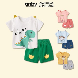 Quần áo trẻ em ANBY cho bé từ 1 đến 5 tuổi cộc tay thun lạnh Hàn Quốc hình