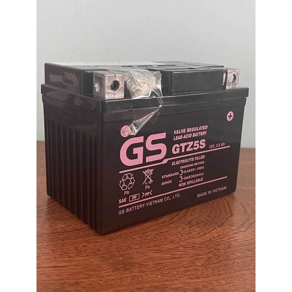Bình ắc quy 12V GS GTZ5S, 12V - 3.5Ah  dùng cho AB 110, Future X, Future Led, Grande, Acruzo