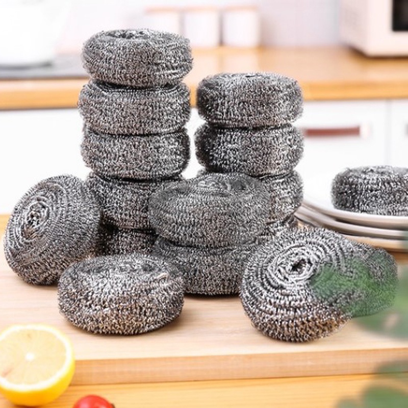 Miếng Chà Nồi Bằng Dây Thép Không Gỉ Bền Bỉ Tiện Dụng Cho Nhà Bếp