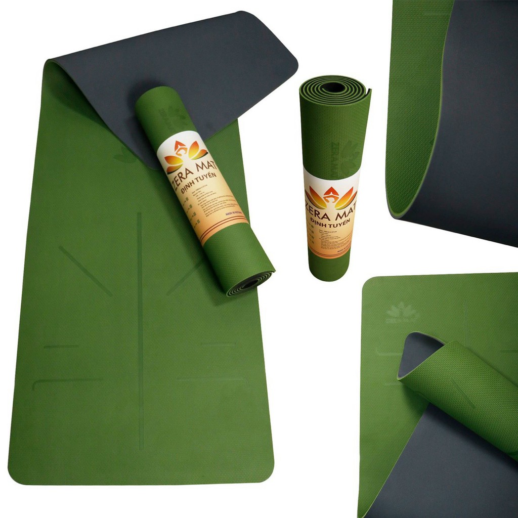 Thảm yoga Zera định tuyến 8mm 2 lớp + Kèm túi đựng