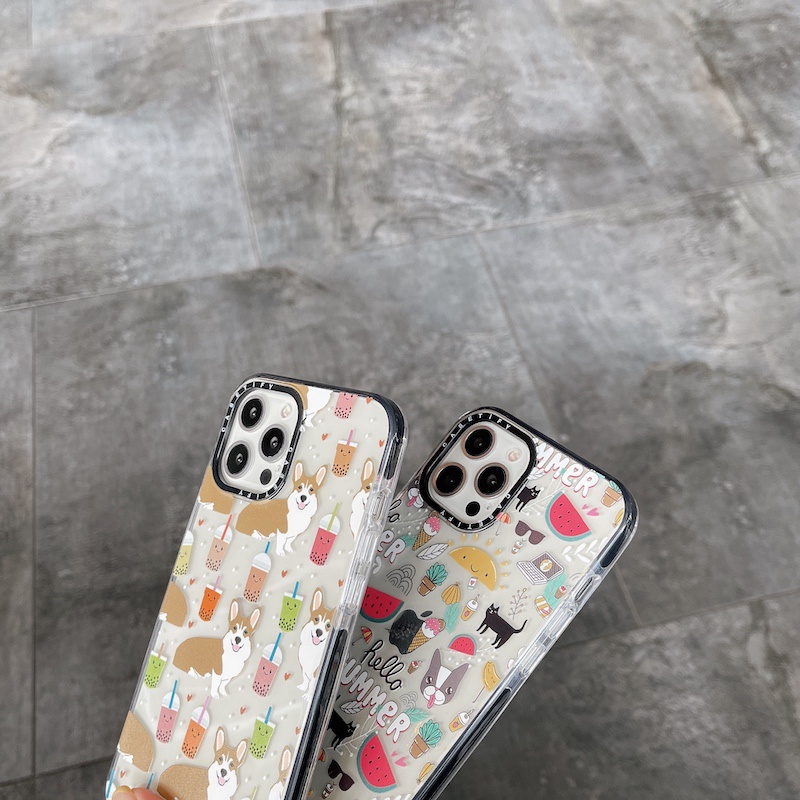 Ốp Điện Thoại Trong Suốt Họa Tiết Chó Corgi Và Mùa Hè Cho iPhone 15 14 13 12 11 Pro Max Mini X XS XR 6 6s 7 8 Plus