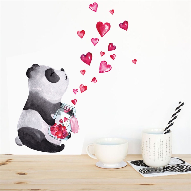 Sticker Dán Tường Hình Gấu Trúc Xinh Xắn Dùng Trong Trang Trí
