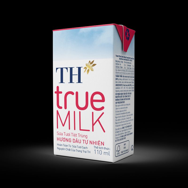 Vỉ 4 hộp Sữa Tươi Tiệt Trùng TH true MILK 110 ml