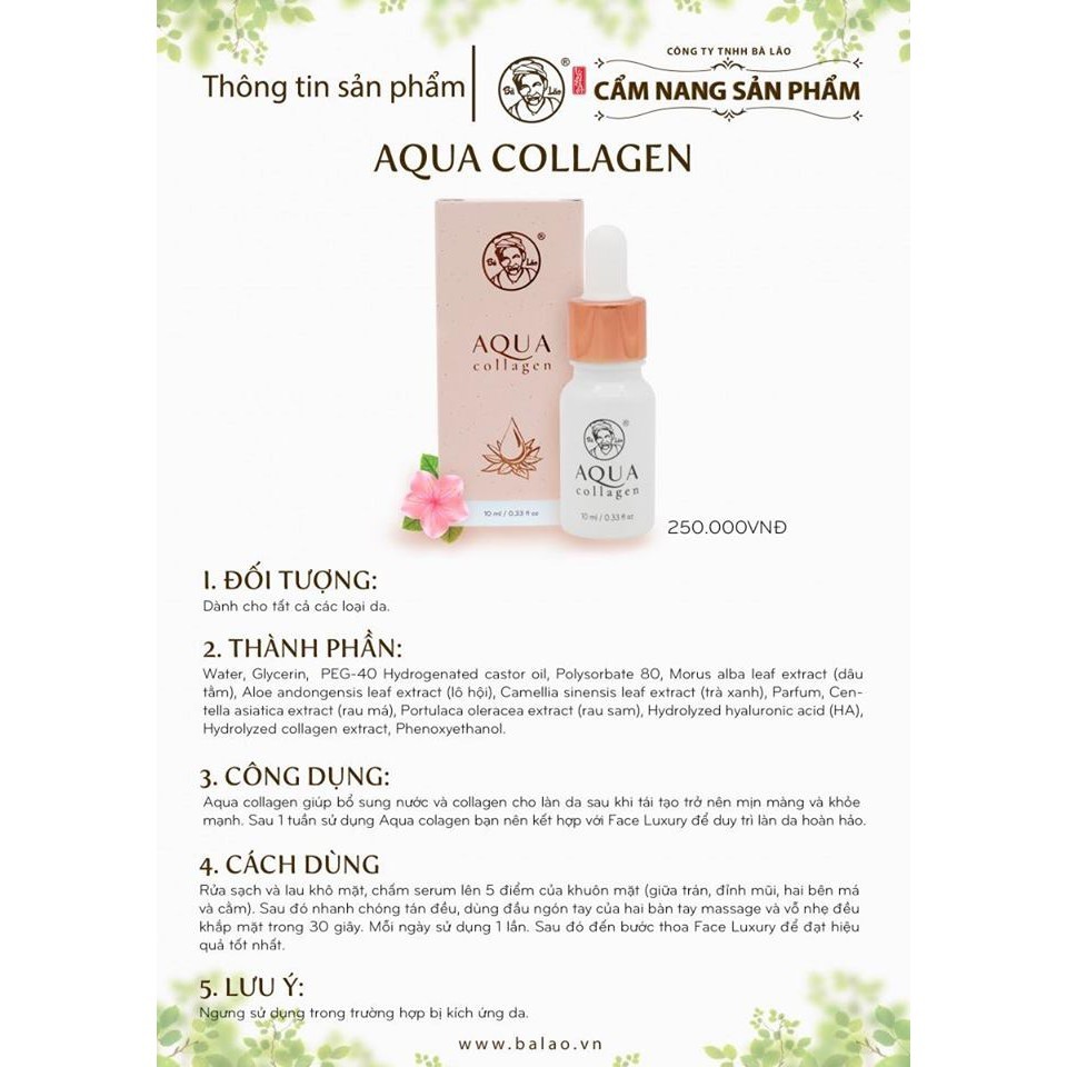 NƯỚC THẦN AQUA COLLAGEN BÀ LÃO CHÍNH HÃNG