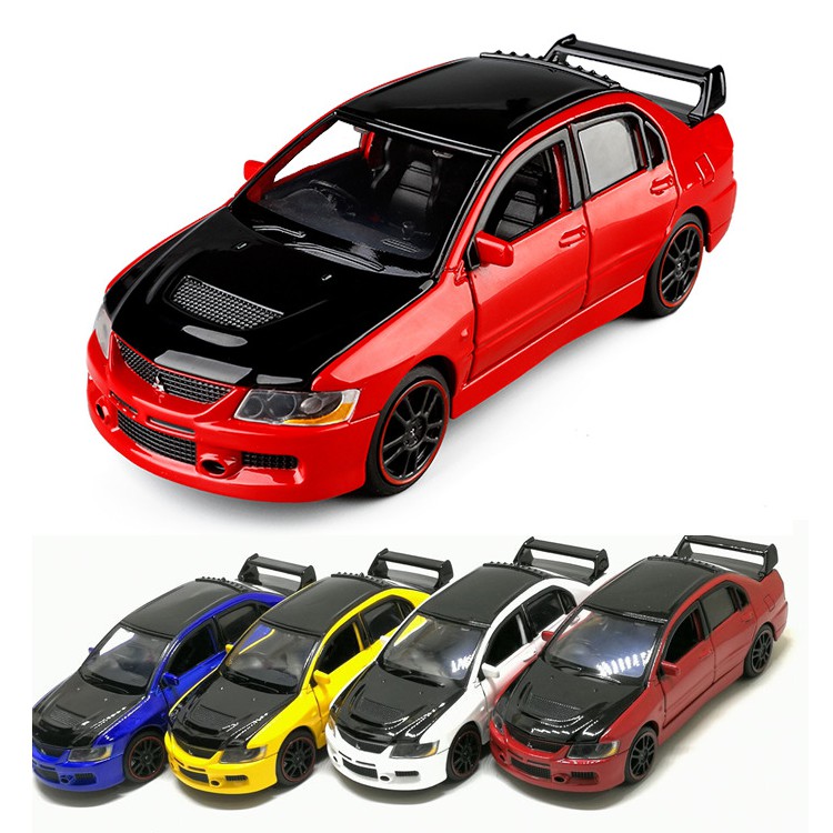 Đồ chơi mô hình xe ô tô Mitsubishi Lancer Evolution 9 xe bằng kim loại có đèn và âm thanh động cơ