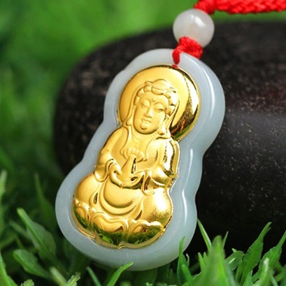 Mặt dây phỉ thuý Phật Bà Mini - ANCARAT - AO9992.M053.002