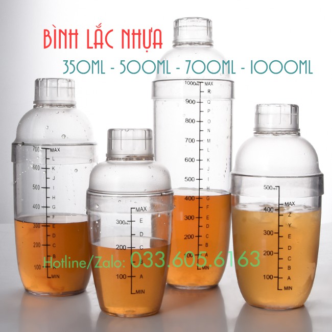 Bình lắc Shaker pha chế nhựa chia vạch đen 350ml - 500ml - 700ml - 1000ml - Núm nắp bình lắc - Dụng cụ pha chế TV | BigBuy360 - bigbuy360.vn