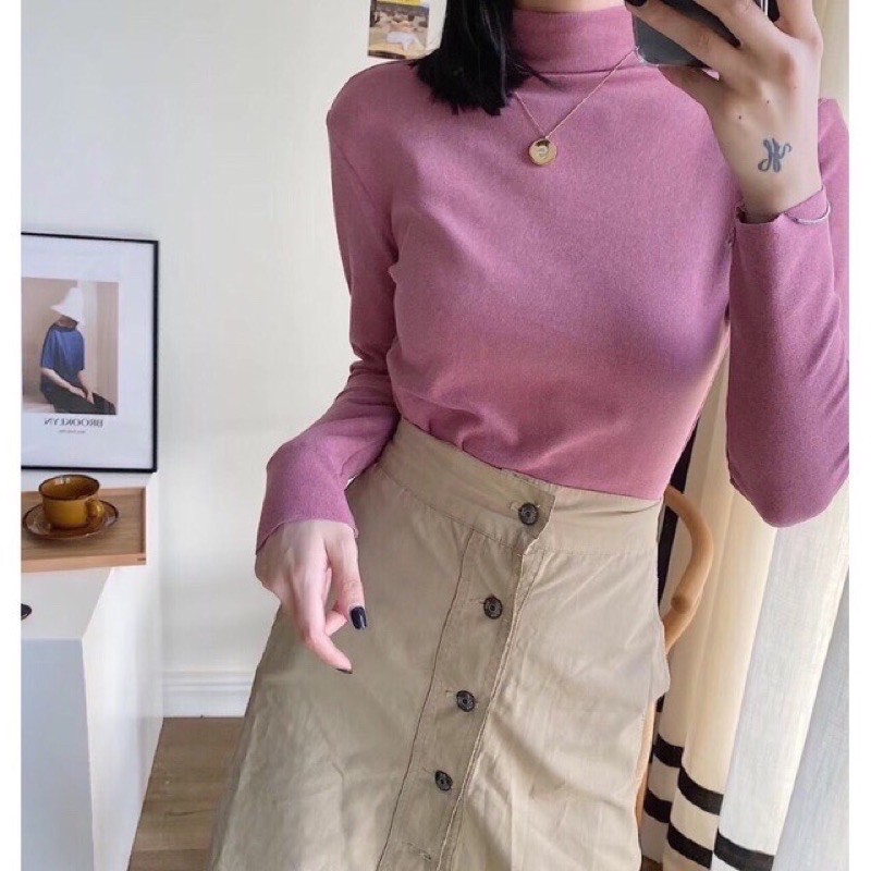 Áo Giữ Nhiệt Cổ 3 Phân Xuất Nhật (Túi Zip)