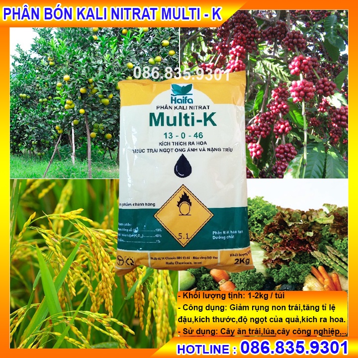PHÂN BÓN KALI NITRAT MULTI - K, SỬ DỤNG CHO CÂY ĂN TRÁI, LÚA VÀ CÂY CÔNG NHIỆP (1KG)